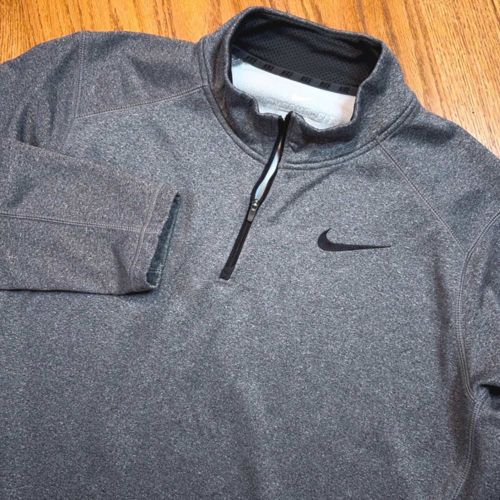 Nike Therma-FIT Quarter Zip Pullover Mens XL Gray Heathered 715199-071 Fleece